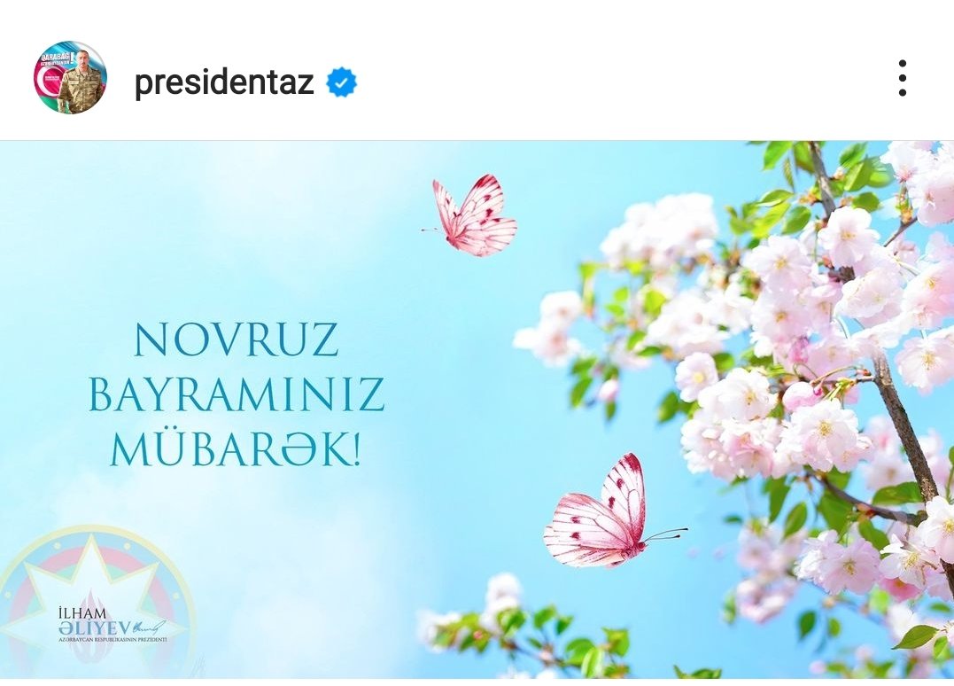 İlham Əliyev Novruz bayramı ilə bağlı paylaşım edib - FOTO
